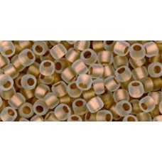 Круглый бисер ТОХО 8/0 Gold-Lined Frosted Crystal (989F) - 250гр