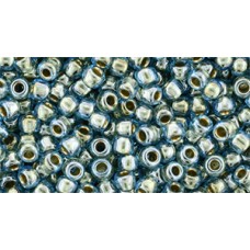 Круглый бисер ТОХО 8/0 Gold-Lined Aqua (990) - 250гр