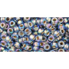 Круглый бисер ТОХО 8/0 Gold-Lined Rainbow Lt Sapphire (997) - 250гр
