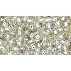 Круглый бисер ТОХО 8/0 PermaFinish - Silver-Lined Crystal (PF21) - 250гр