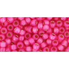 Круглый бисер ТОХО 8/0 PermaFinish - Silver-Lined Milky Electric Pink (PF2107) - 250гр