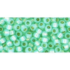 Круглый бисер ТОХО 8/0 PermaFinish - Silver-Lined Milky Lt Peridot (PF2118) - 250гр