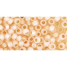 Круглый бисер ТОХО 8/0 PermaFinish - Silver-Lined Milky Peachy Pink (PF2126) - 250гр