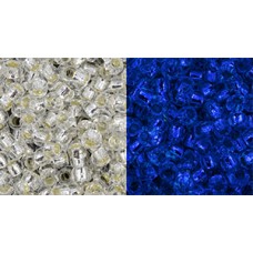 Круглый бисер ТОХО 8/0 Glow In The Dark - Silver-Lined Crystal/Glow Blue (PF2701S) - 250гр