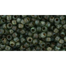 Круглый бисер ТОХО 8/0 HYBRID Transparent Frosted Aquamarine - Picasso (Y314F) - 250гр