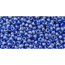 Круглый бисер ТОХО 11/0 Inside-Color Lt Sapphire/Opaque Dk Blue-Lined (1057) - 250гр