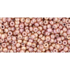 Круглый бисер ТОХО 11/0 Marbled Opaque Beige/Pink (1201) - 250гр
