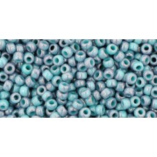 Круглый бисер ТОХО 11/0 Marbled Opaque Turquoise/Amethyst (1206) - 250гр