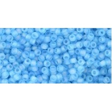 Круглый бисер ТОХО 11/0 Transparent-Rainbow Frosted Aquamarine OS (163F) - 250гр