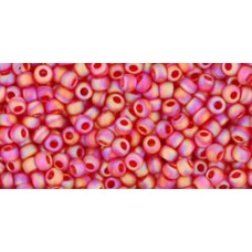 Круглый бисер ТОХО 11/0 Transparent-Rainbow-Frosted Siam Ruby (165BF) - 250гр