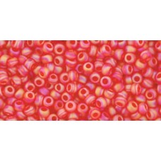 Круглый бисер ТОХО 11/0 Transparent-Rainbow-Frosted Lt Siam Ruby (165F) - 250гр