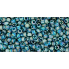 Круглый бисер ТОХО 11/0 Transparent-Rainbow-Frosted Teal (167BDF) - 250гр