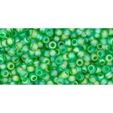 Круглый бисер ТОХО 11/0 Transparent-Rainbow-Frosted Peridot (167F) - 250гр