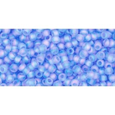 Круглый бисер ТОХО 11/0 Transparent-Rainbow-Frosted Lt Sapphire (168F) - 250гр