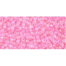 Круглый бисер ТОХО 11/0 Transparent-Rainbow Ballerina Pink (171D) - 250гр