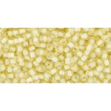 Круглый бисер ТОХО 11/0 Inside-Color Luster Crystal/Opaque Yellow-Lined (182) - 250гр