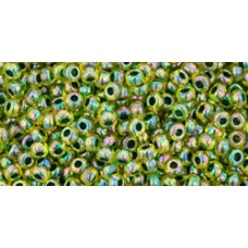 Круглый бисер ТОХО 11/0 Inside-Color Rainbow Jonquil/Forest Green-Lined (1829) - 250гр