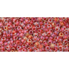 Круглый бисер ТОХО 11/0 Inside-Color Luster Crystal/Terra Cotta-Lined (186) - 250гр