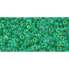 Круглый бисер ТОХО 11/0 Inside-Color Crystal/Shamrock-Lined (187) - 250гр