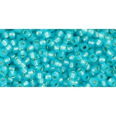 Японский круглый бисер TOHO Beads 11/0 Silver-Lined Milky Aqua (2117)