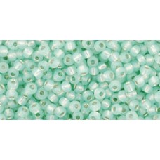 Круглый бисер ТОХО 11/0 Silver-Lined Milky Lt Peridot (2118) - 250гр