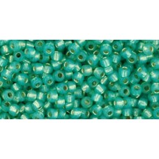 Японский круглый бисер TOHO Beads 11/0 Silver-Lined Milky Dk Peridot (2119)