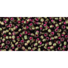 Круглый бисер ТОХО 11/0 Dyed Silver-Lined Pink Frosted Olivine (2204) - 250гр