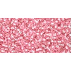 Круглый бисер ТОХО 11/0 Silver-Lined Lt Pink (2215) - 250гр