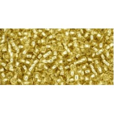 Круглый бисер ТОХО 11/0 Silver-Lined Lt Topaz (22A) - 250гр
