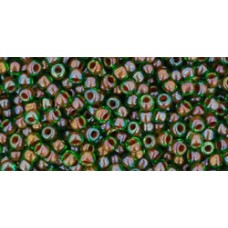 Круглый бисер ТОХО 11/0 Inside-Color Peridot/Oxblood-Lined (247) - 250гр