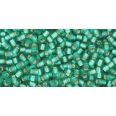 Круглый бисер ТОХО 11/0 Silver-Lined Frosted Dk Peridot (24BF) - 250гр