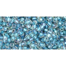 Круглый бисер ТОХО 11/0 Inside-Color Rainbow Crystal/Lt Capri-Lined (263) - 250гр