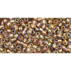 Круглый бисер ТОХО 11/0 Inside-Color Rainbow Crystal/Gold-Lined (268) - 250гр