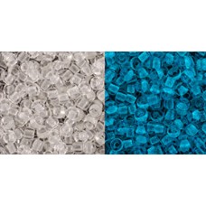 Круглый бисер ТОХО 11/0 Glow In The Dark - Crystal/Bright Blue (2711) - 250гр