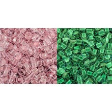 Круглый бисер ТОХО 11/0 Glow In The Dark - Pink/Yellow Green (2720) - 250гр