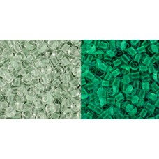 Круглый бисер ТОХО 11/0 Glow In The Dark - Mint Green/Bright Green (2722) - 250гр