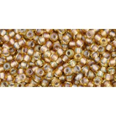 Круглый бисер ТОХО 11/0 Inside-Color Rainbow Lt Topaz/Gray-Lined (279) - 250гр