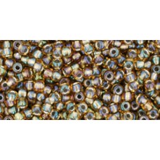 Круглый бисер ТОХО 11/0 Inside-Color Rainbow Topaz/Olivine-Lined (281) - 250гр
