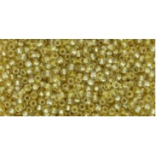 Круглый бисер ТОХО 11/0 Gold-Lined Lt Topaz Luster (295) - 250гр
