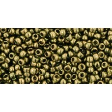 Круглый бисер ТОХО 11/0 Gold-Lustered Prairie Green (324) - 250гр
