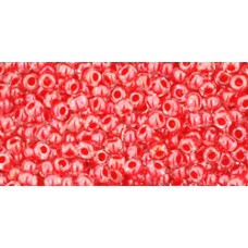 Круглый бисер ТОХО 11/0 Inside-Color Crystal/Tomato-Lined (341) - 250гр