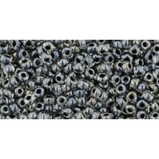 Круглый бисер ТОХО 11/0 Inside-Color Crystal/Dk Opaque Purple-Lined (344) - 250гр