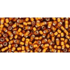 Круглый бисер ТОХО 11/0 Silver-Lined Frosted Smoky Topaz (34F) - 250гр