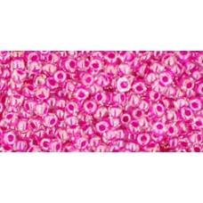 Круглый бисер ТОХО 11/0 Inside-Color Crystal/Fuchsia-Lined (350) - 250гр