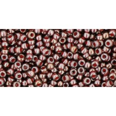 Круглый бисер ТОХО 11/0 Inside-Color Montana Blue/Oxblood-Lined (363) - 250гр