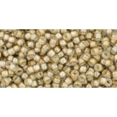 Круглый бисер ТОХО 11/0 Inside-Color Black Diamond/Orange Creme-Lined (369) - 250гр