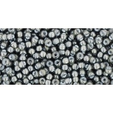 Круглый бисер ТОХО 11/0 Inside-Color Black Diamond/White-Lined (371) - 250гр