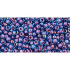 Круглый бисер ТОХО 11/0 Inside-Color Aqua/Oxblood-Lined (381) - 250гр