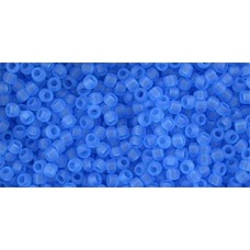 Круглый бисер ТОХО 11/0 Transparent-Frosted Dk Aquamarine (3CF) - 250гр