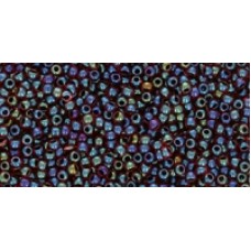 Круглый бисер ТОХО 11/0 Inside-Color Rainbow Ruby/Jet-Lined (400) - 250гр